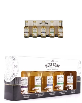 West Cork Miniature Whisky Set 5x5 cl Single Malt Irish Whiskey 43%